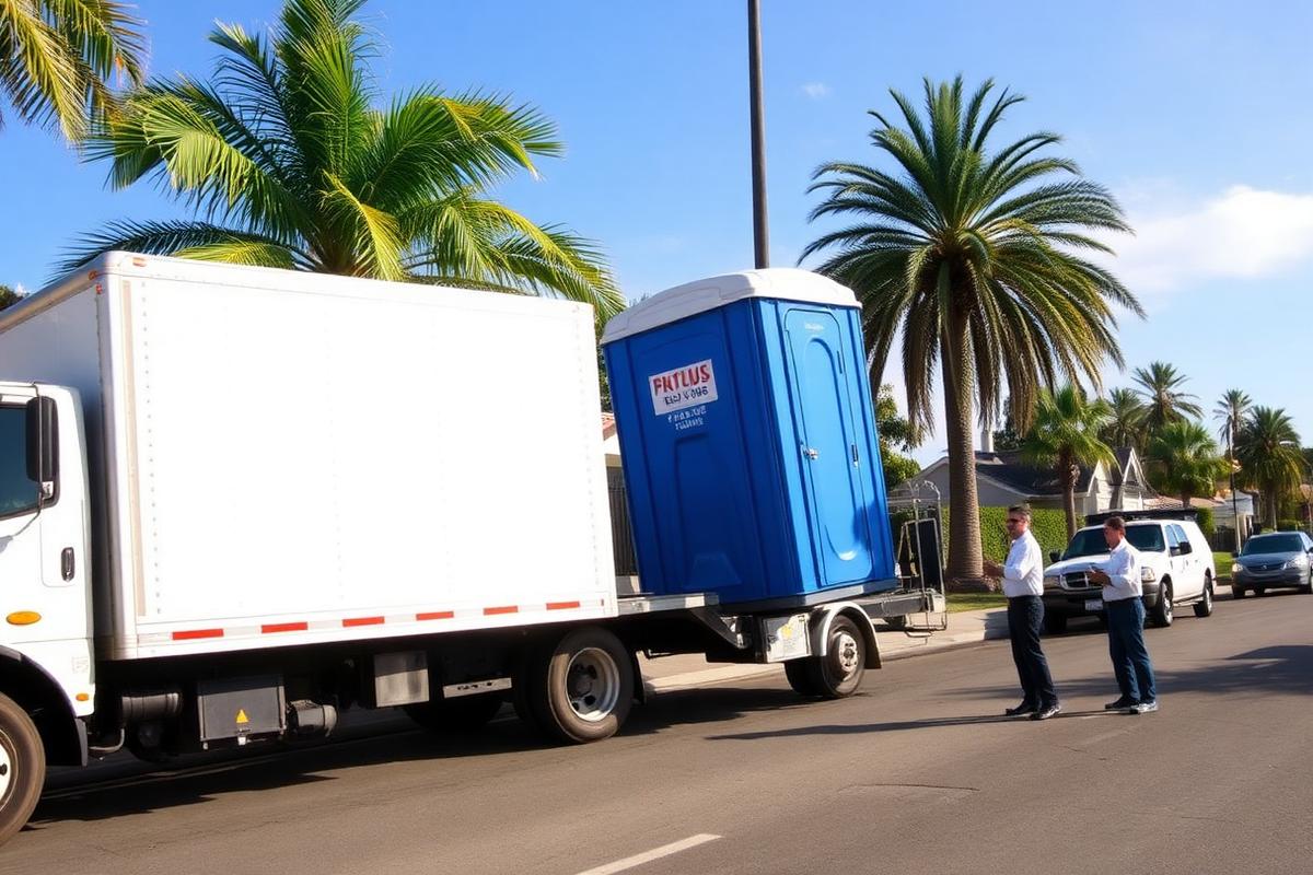 Maryellen Portable Toilets truck delivering in San Diego